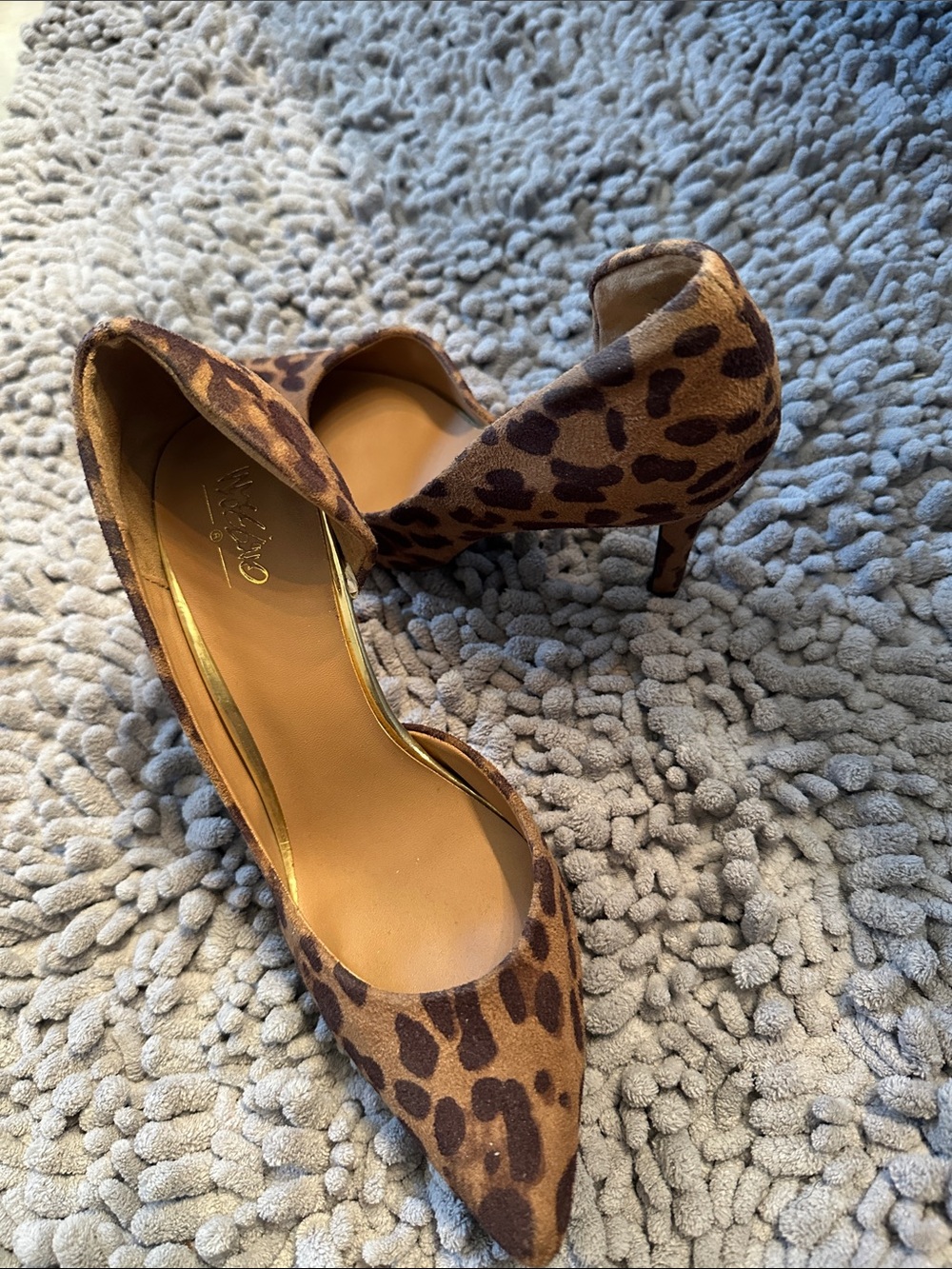 Massimo Leopard Print Pointed Toe Heels - Brown